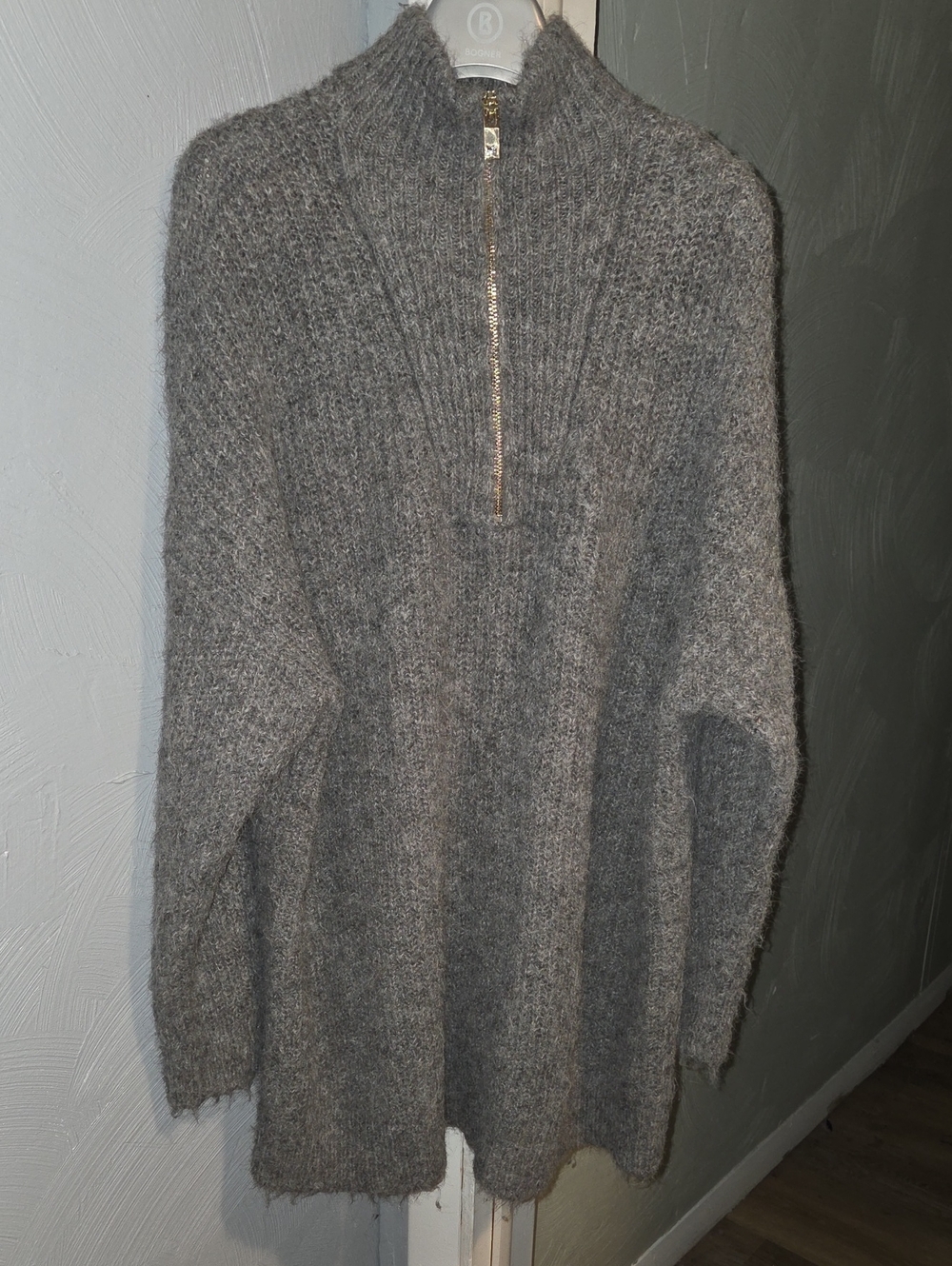 Express Soft Gray Half-Zip Turtleneck Sweater